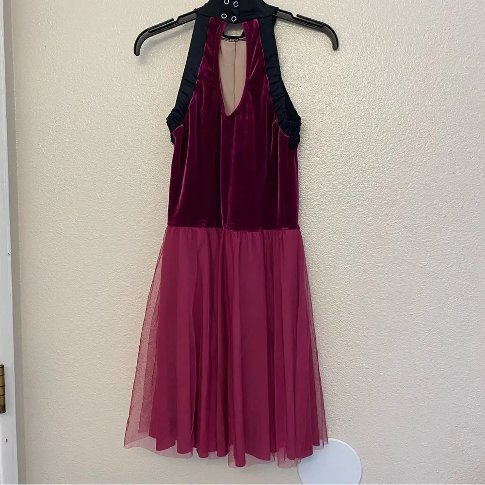 Weissman Dance costume dress burgundy WHEN WE WERE YOUNG 12508 Adult Small SA